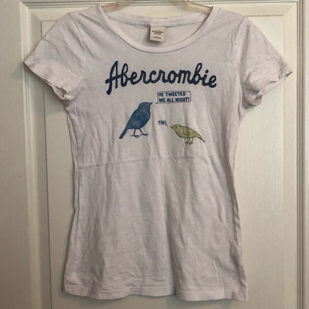 White Abercrombie Twitter funny graphic tee
